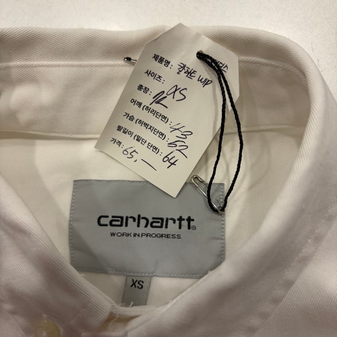 [XS] 칼하트 WIP 매디슨 화이트 셔츠 긴팔 D455 상품이미지5