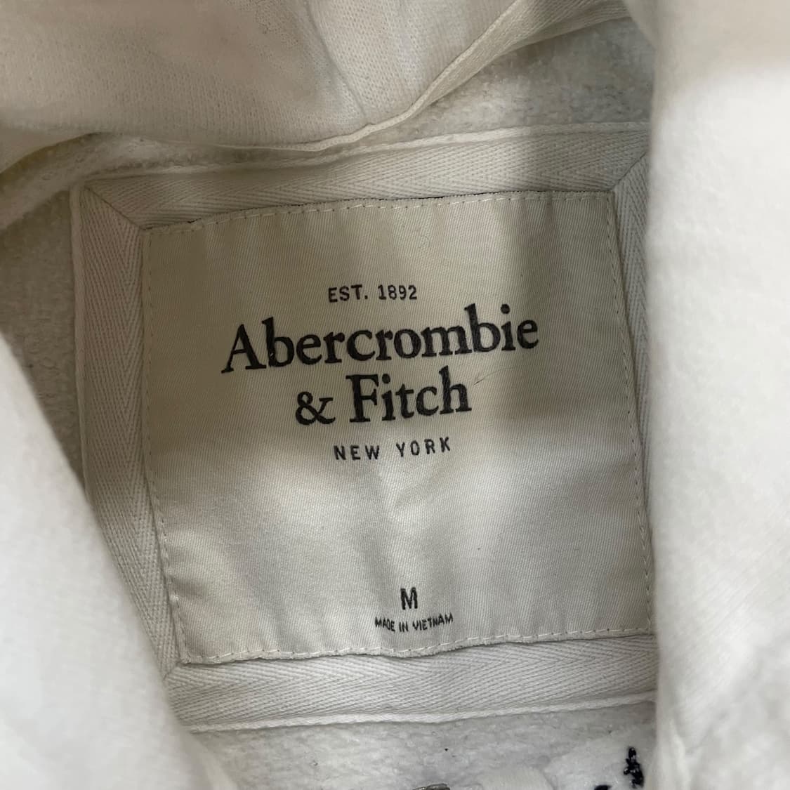 아베크롬비 아치 로고 후드집업 화이트 상품이미지4
