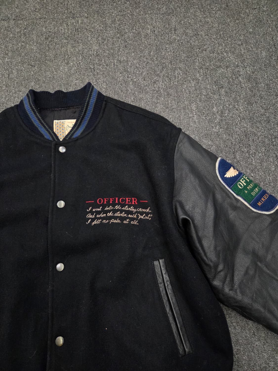 90's Mike birdies 바시티 레더 자켓 상품이미지4