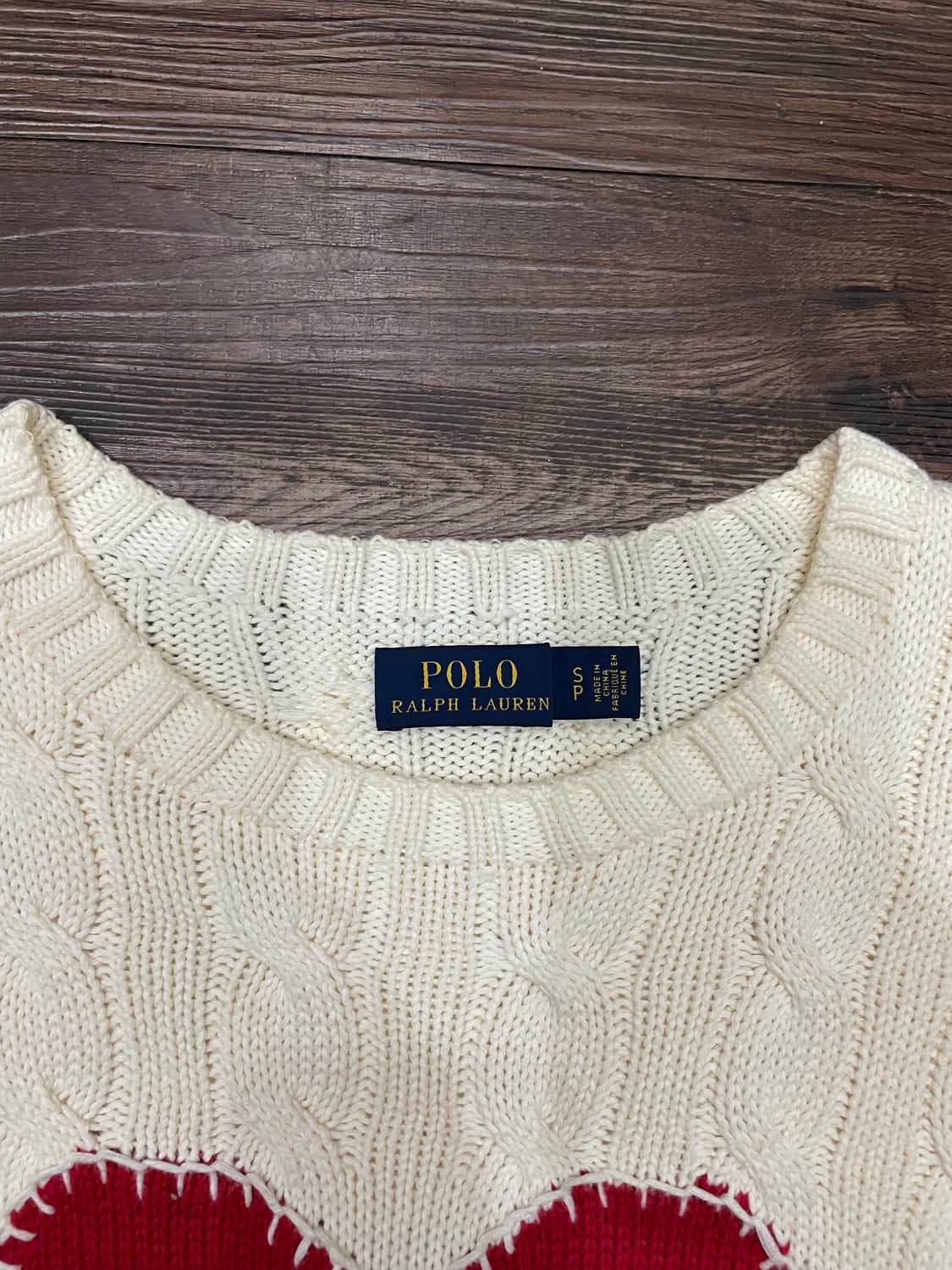 폴로 랄프로렌 하트 케이블 니트 스웨터 아이보리 상품이미지6