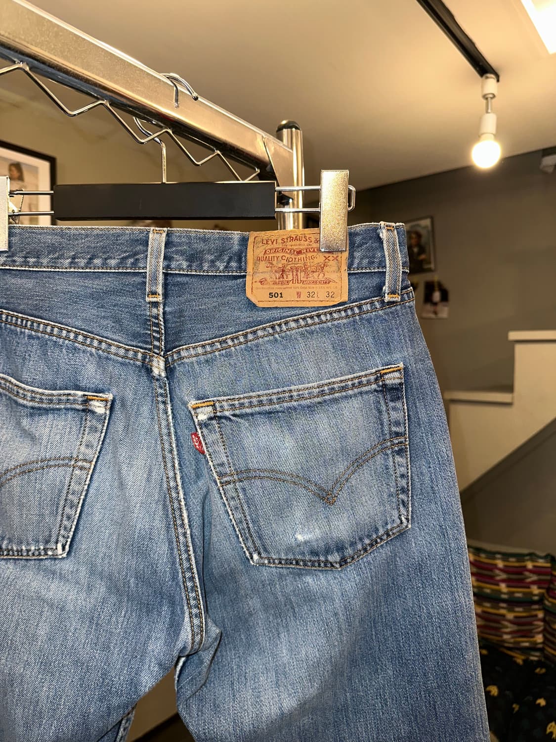 90’s Levi’s 501 553 USA distressed denim 상품이미지9