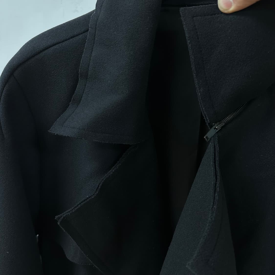 SYSTEM 시스템 울 캐시미어 배색 더블 코트 100(105) J24 상품이미지4