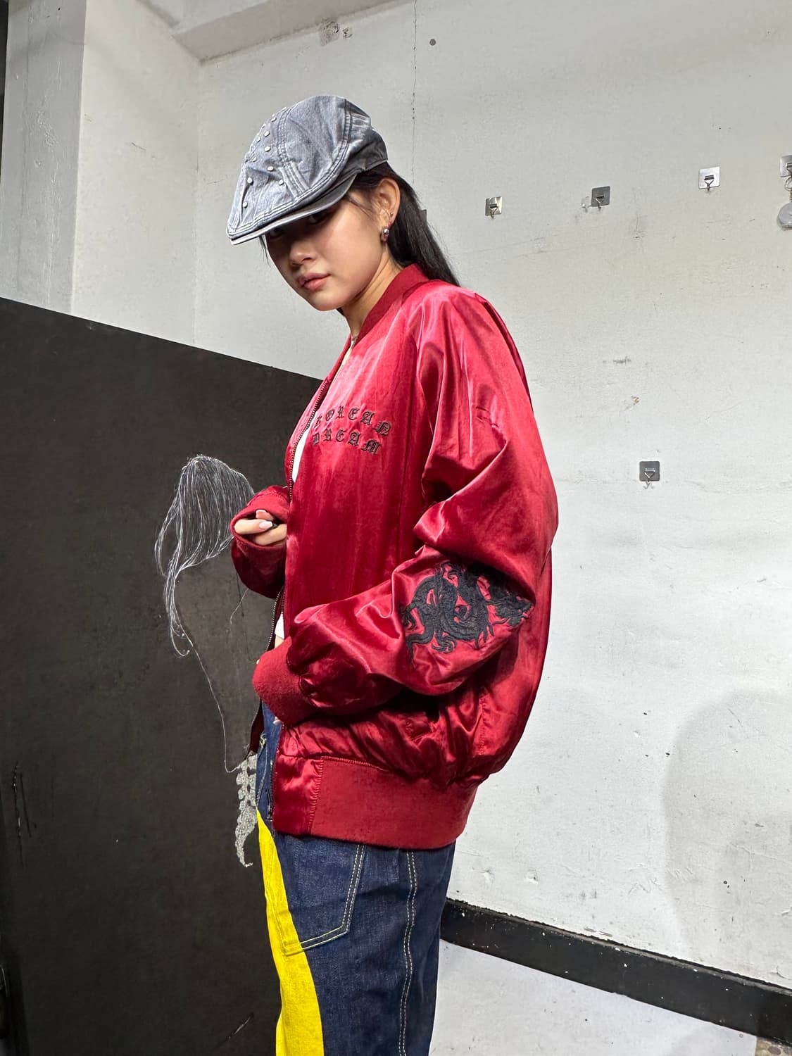 지드래곤 콜라보 빨강 스카잔 자켓 상품이미지4