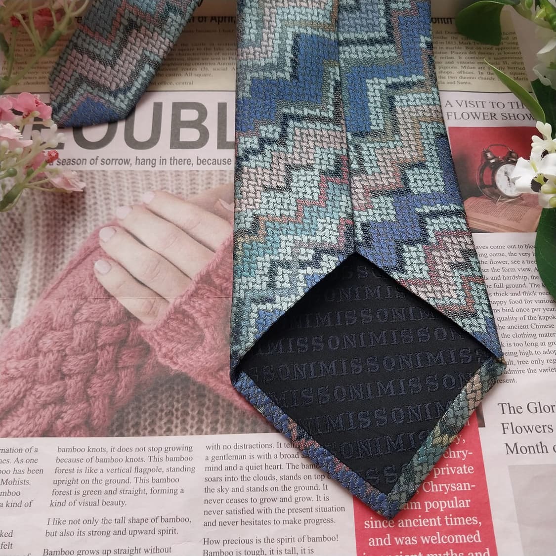 미쏘니 실크 혼방 지그재그 텍스처 넥타이 9.5cm A+등급 A1906
 상품이미지7