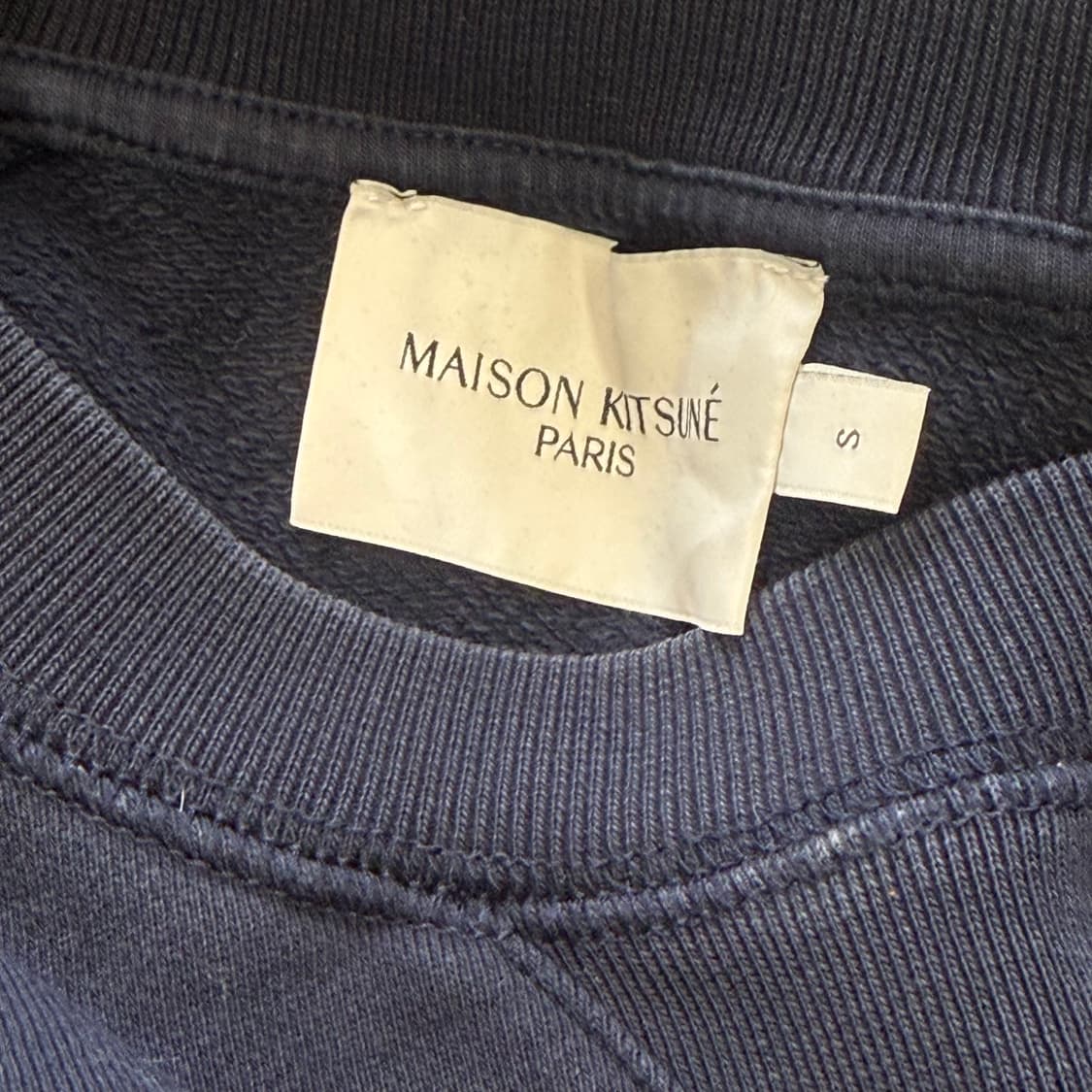S 메종키츠네 폭스헤드 패치 네이비 맨투맨 상품이미지4