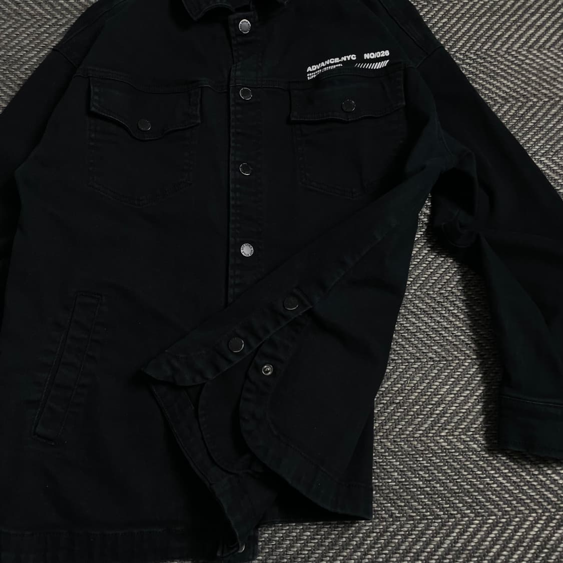 빈티지 빅로고 박시핏 워크 데님 자켓 블랙y 4781 상품이미지5