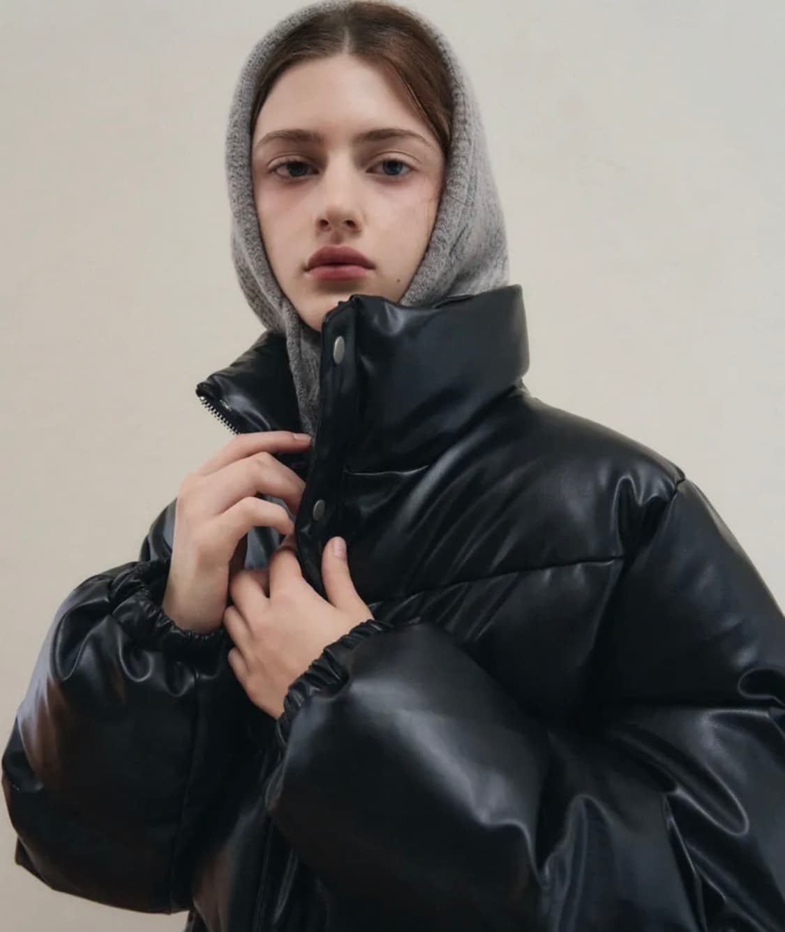 레더리 블랙 레더 푸퍼 패딩 상품이미지3