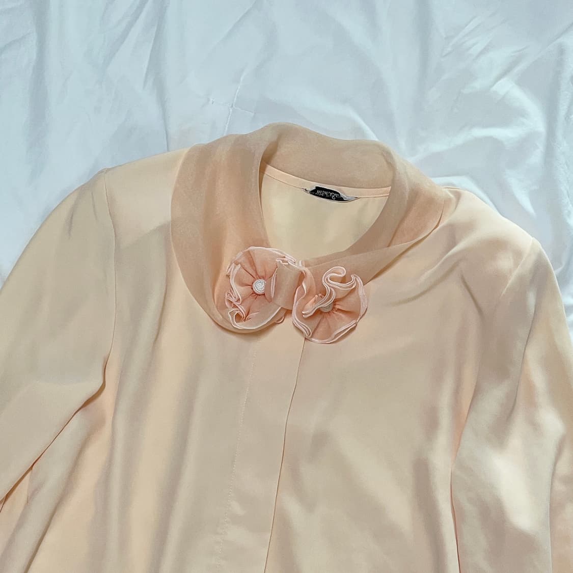 빈티지 ) 꽃카라 피치블라우스 상품이미지1