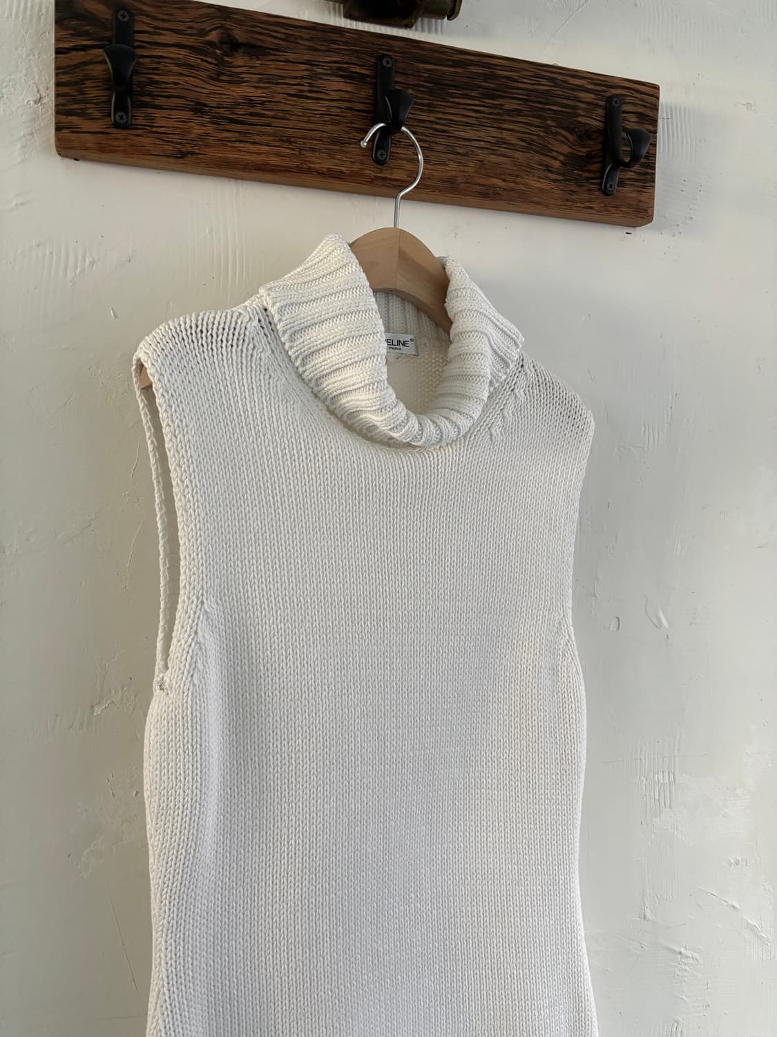 CELINE 셀린느 화이트컬러 터틀넥 슬리브리스 코튼 원피스 상품이미지6