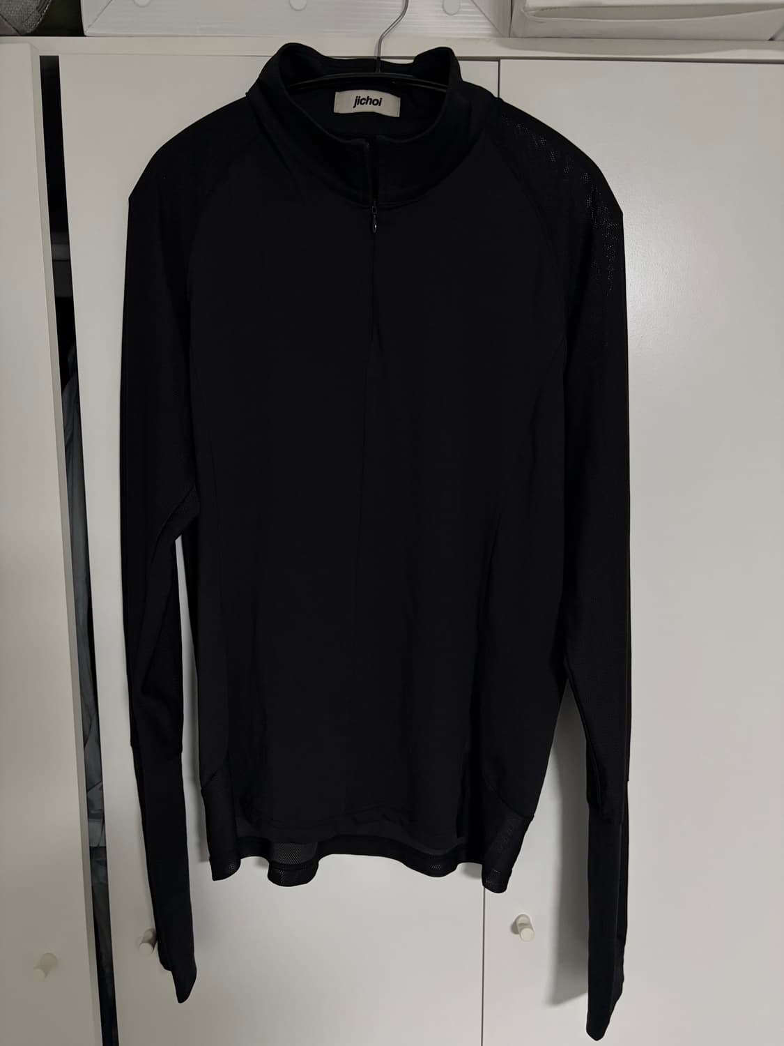 지초이 메쉬 롱슬리브 블랙 상품이미지1