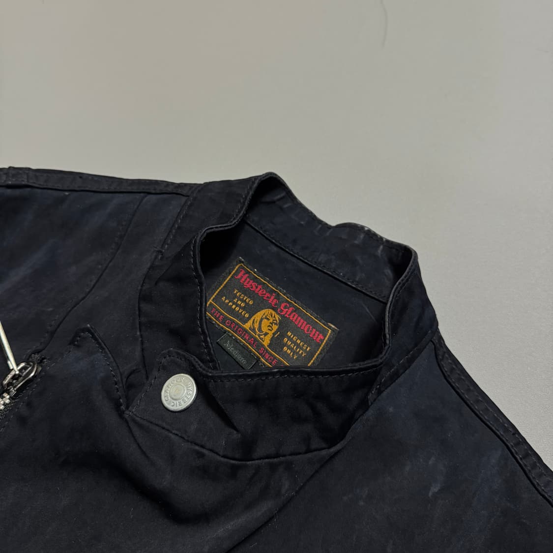 히스테릭글래머 다크네이비컬러 나일론 혼방 코팅 더블 라이더스 자켓 상품이미지3