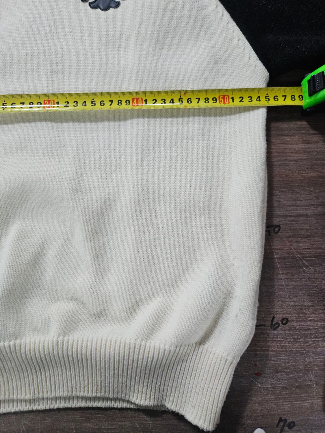 배색 블랙/아이보리 니트 스웨터 L 상품이미지7