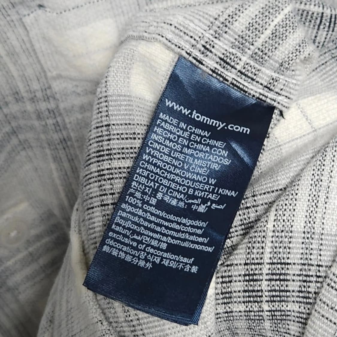 95~100 Tommy 타미힐피거 체크 셔츠 그레이 상품이미지7