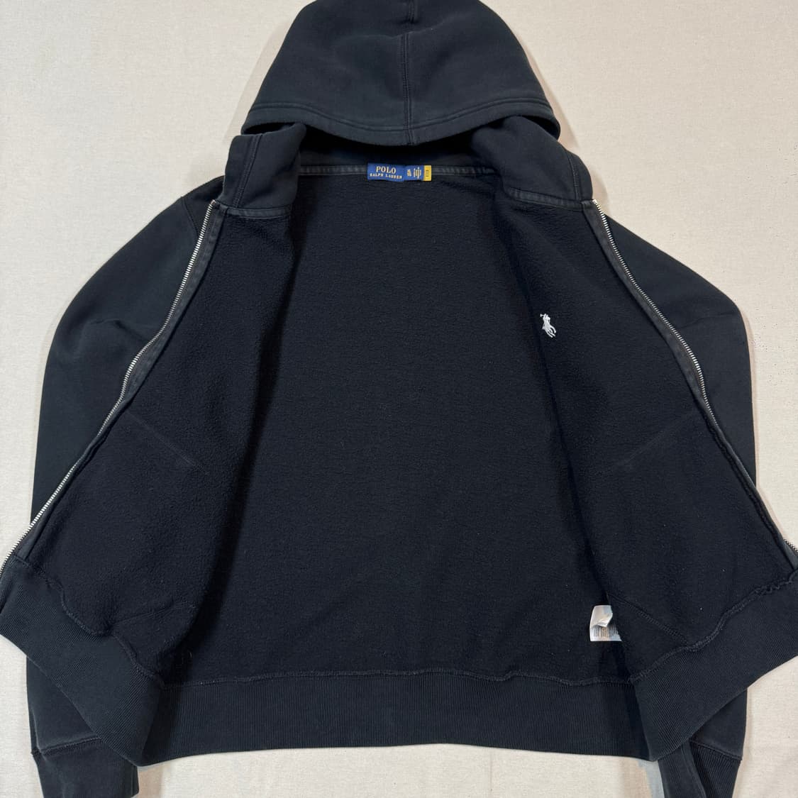 여XL) 폴로 랄프로렌 블랙 후드 집업 신형 큐알탭 상품이미지5