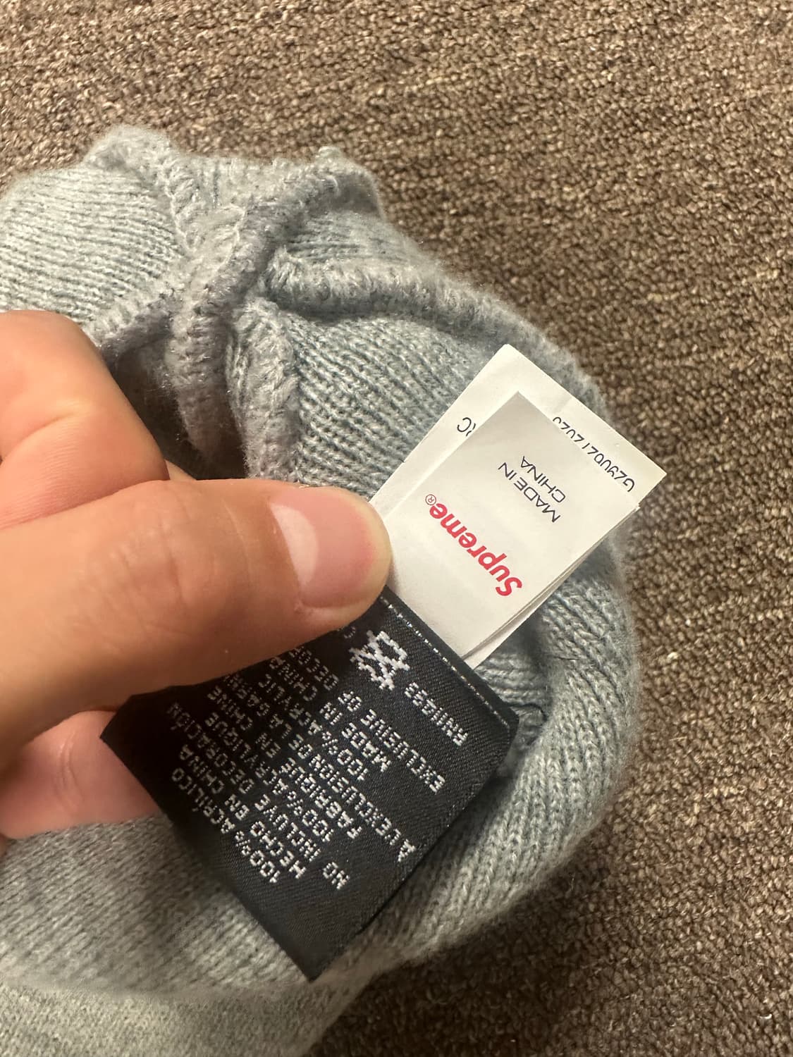 슈프림 뉴에라 S 로고 비니 헤더 그레이 - 23FW 상품이미지2