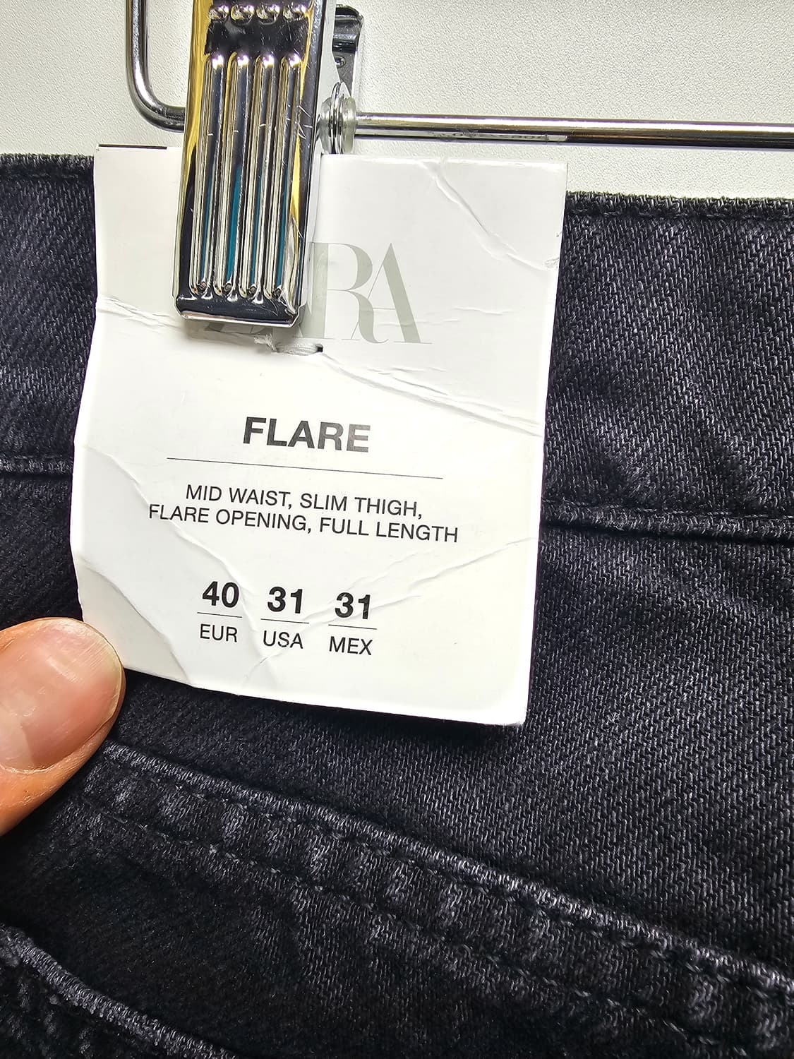 새상품 자라 플레어핏 지퍼 데님 팬츠 상품이미지6