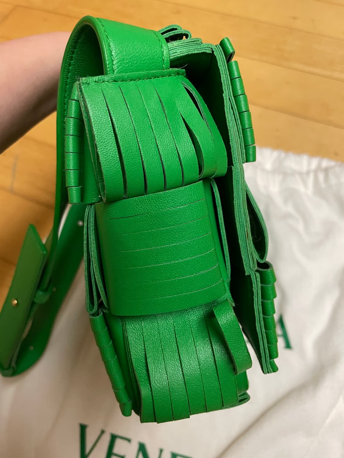 보테가 베네타 Green Intrecciato Fringe bag 상품이미지2