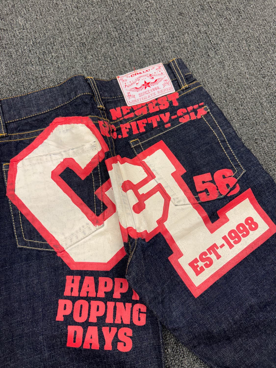 CO&LU 빈티지 페인팅 데님팬츠 힙합팬츠 상품이미지5