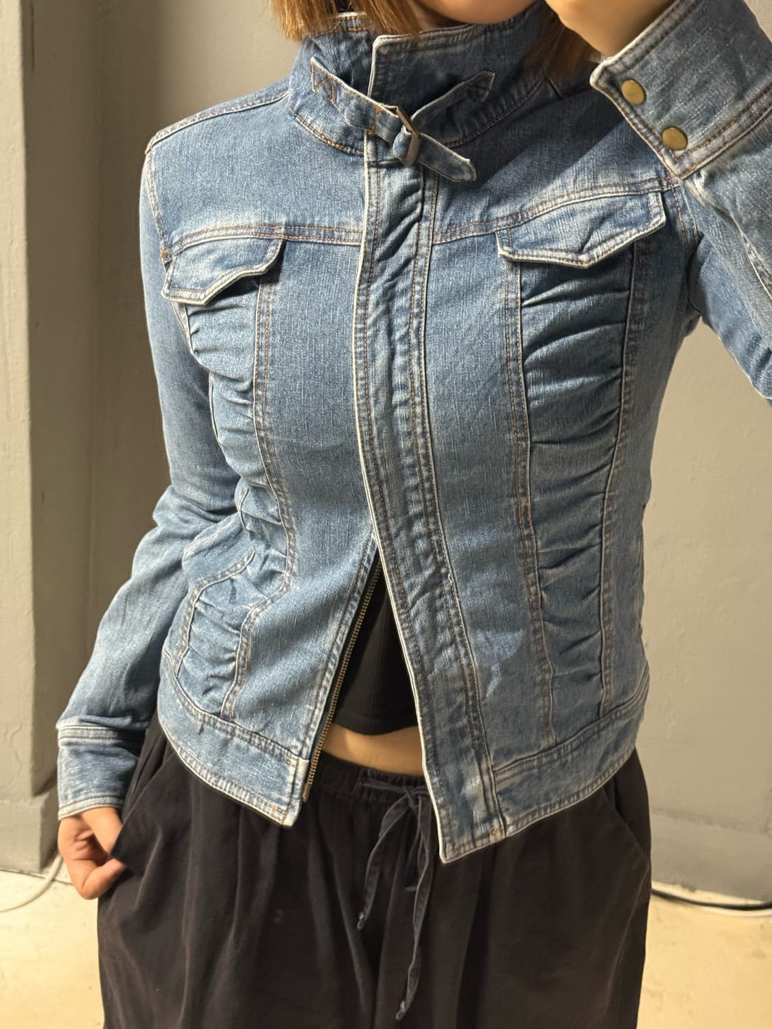 Buckle point shirring 2-way jacket 상품이미지2