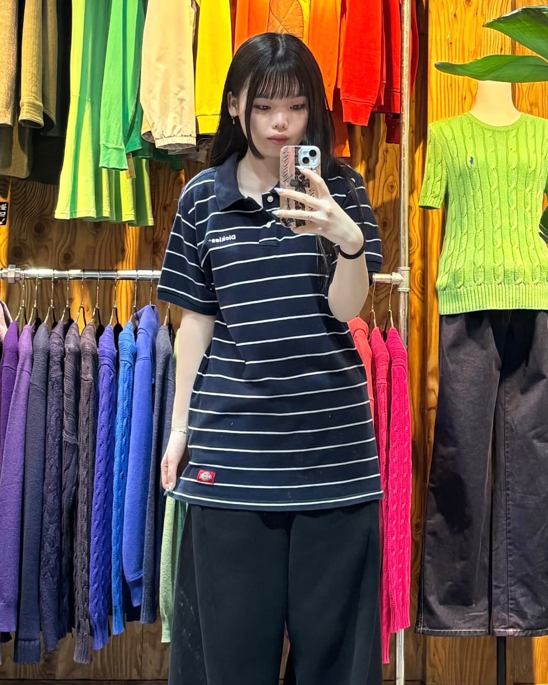 L 디키즈 네이비 스프라이트 카라 반팔티 상품이미지1