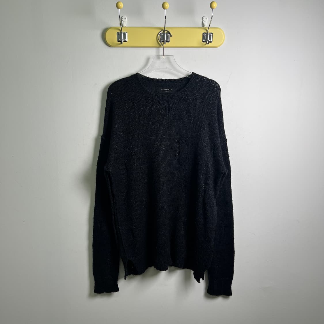 올세인츠 블랙 디스트로이드 데미지 니트 스웨터 M 상품이미지1