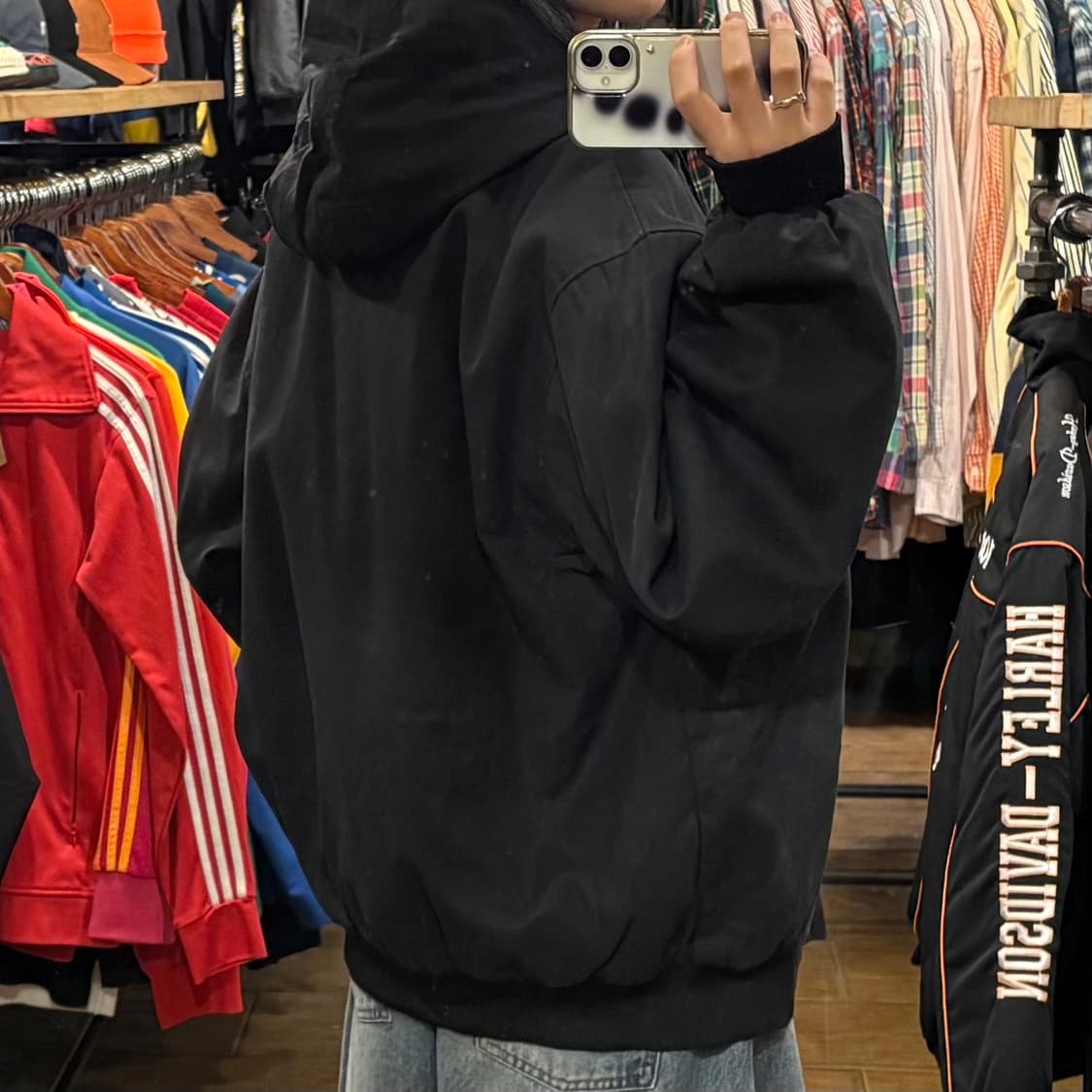 [HI] 트럭 프린팅 후드 워크자켓 블랙 상품이미지5