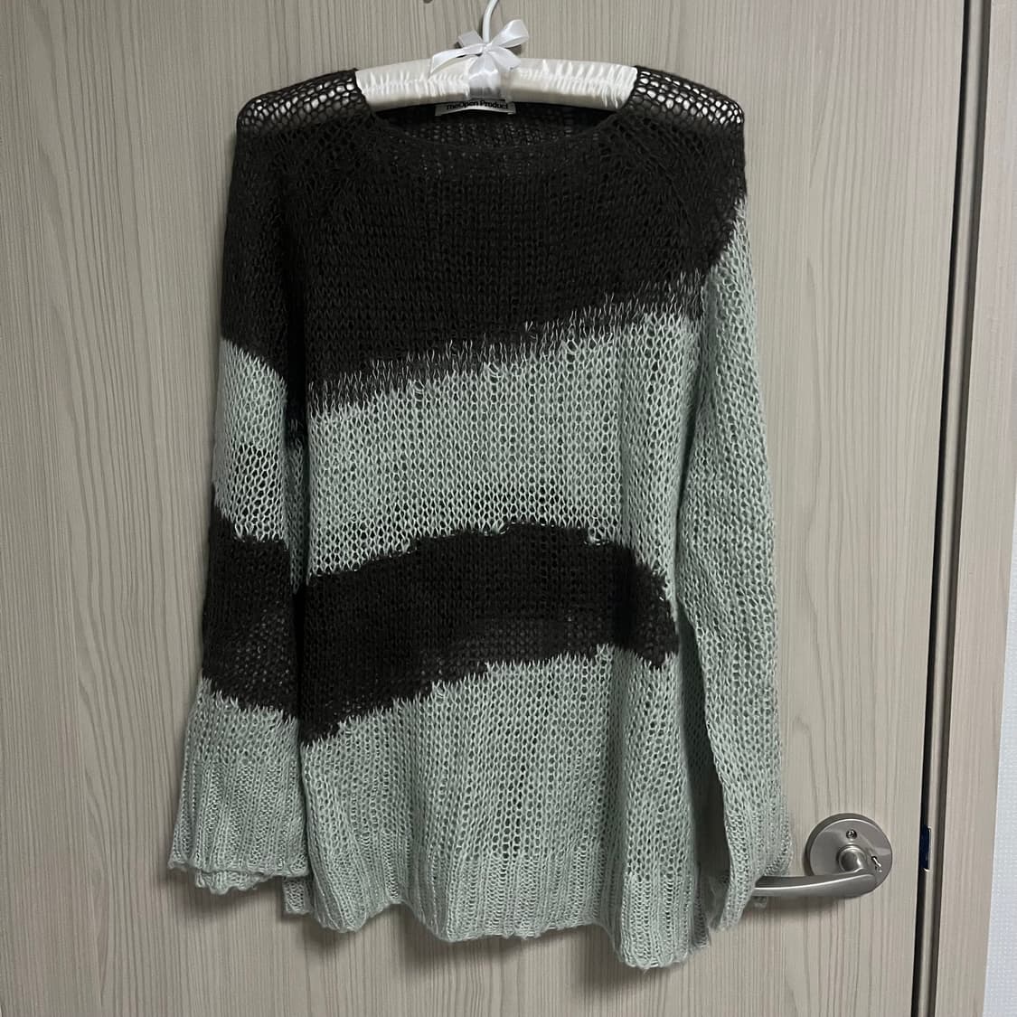 더오픈프로덕트 그물 니트 민트초코 그런지 갸루 상품이미지1