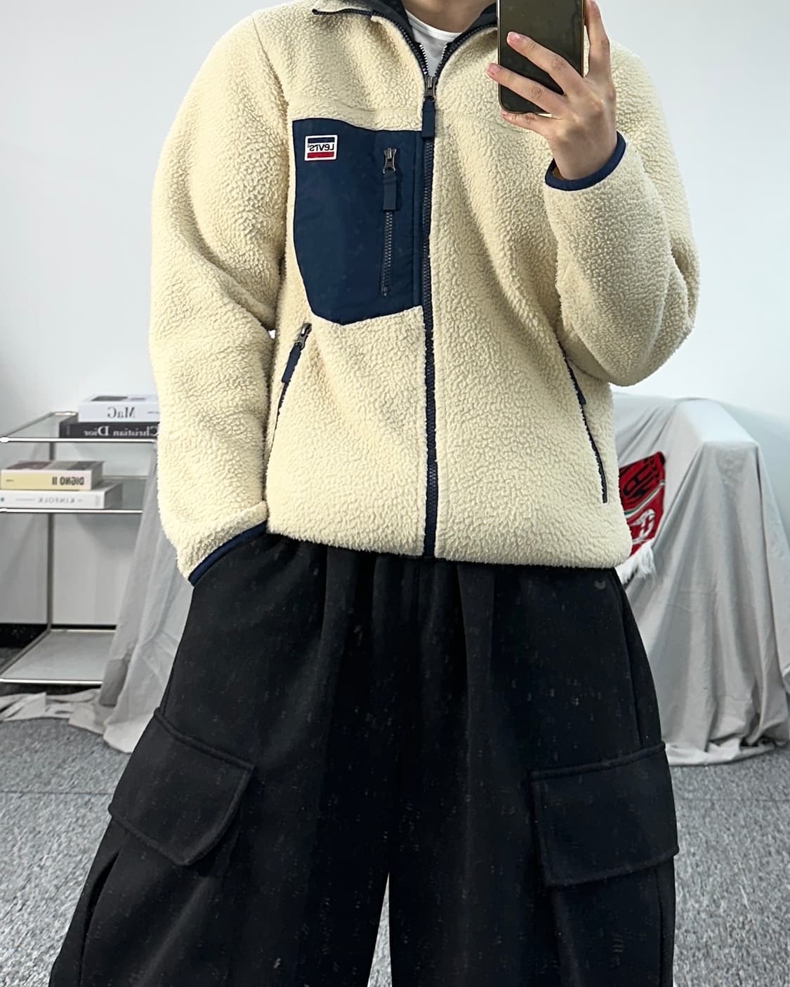 리바이스 뽀글이 플리스 자켓 S 상품이미지3