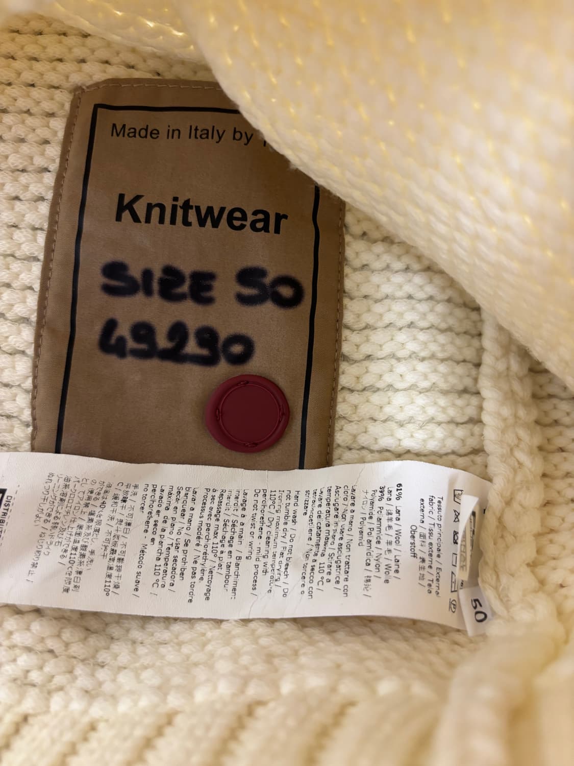 (새상품/택⭕️) TENC 화이트 크림 아이보리 니트 From Italy 상품이미지4