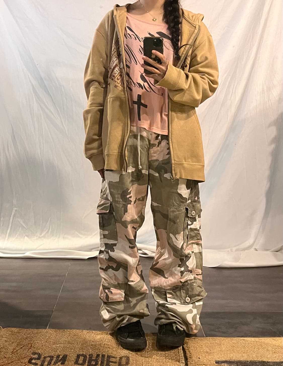Pink camo string pants 상품이미지1