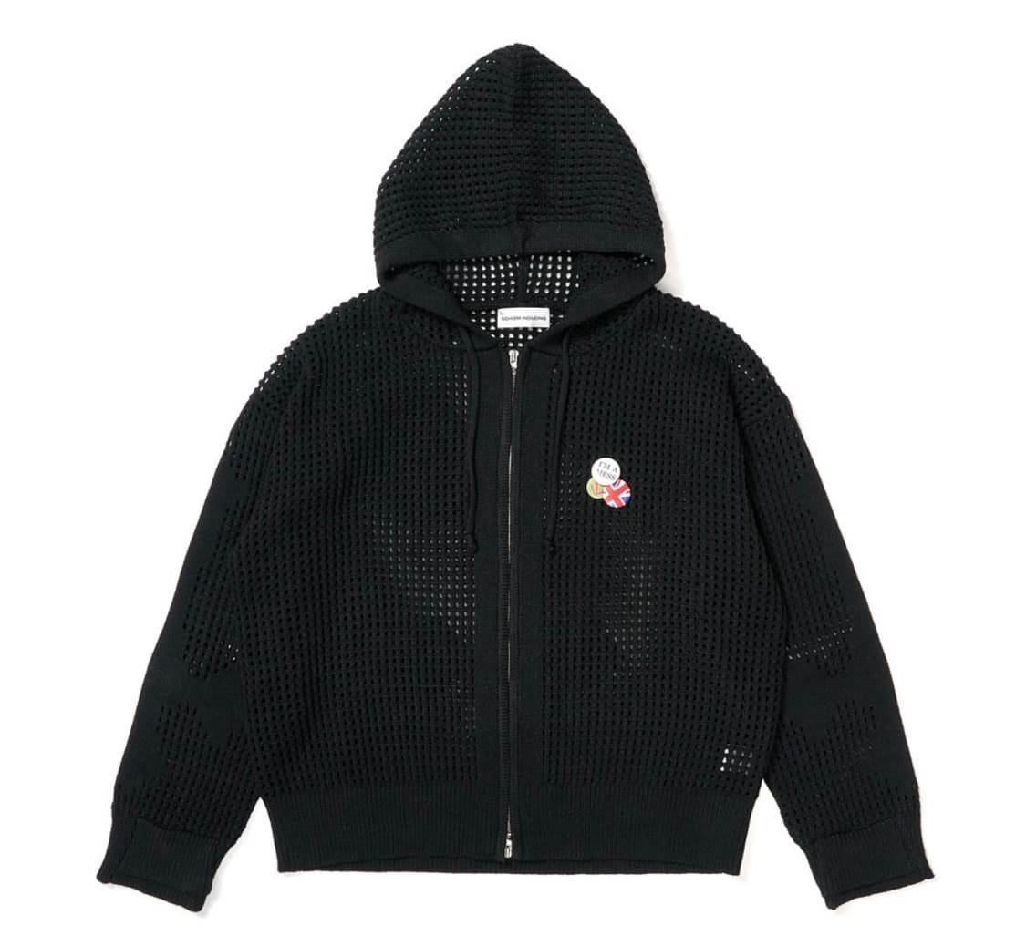 스키즘 인듀싱 Cross Mesh Zip Hoodie Black 유니섹스 상품이미지7