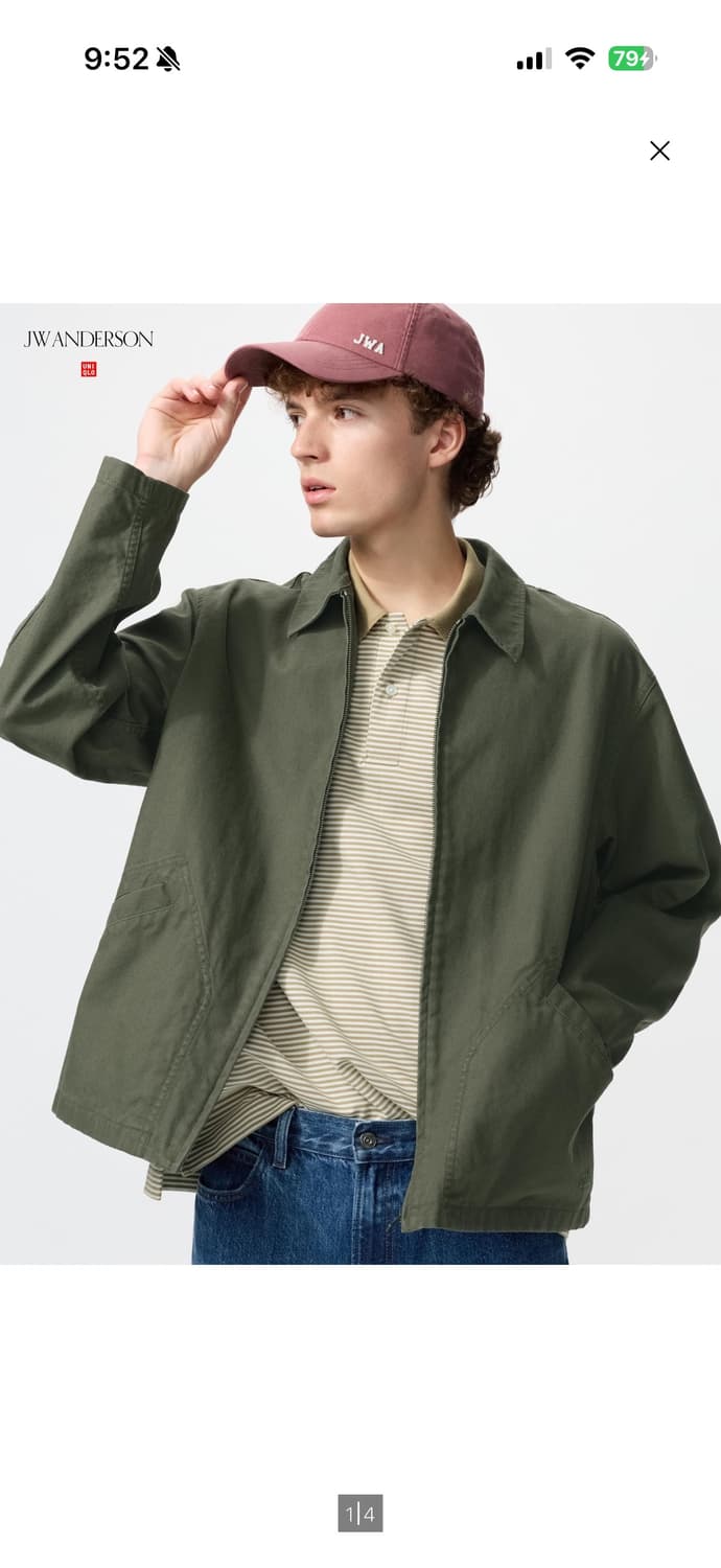 유니클로 jw앤더슨 콜라보 자켓올리브m 상품이미지1