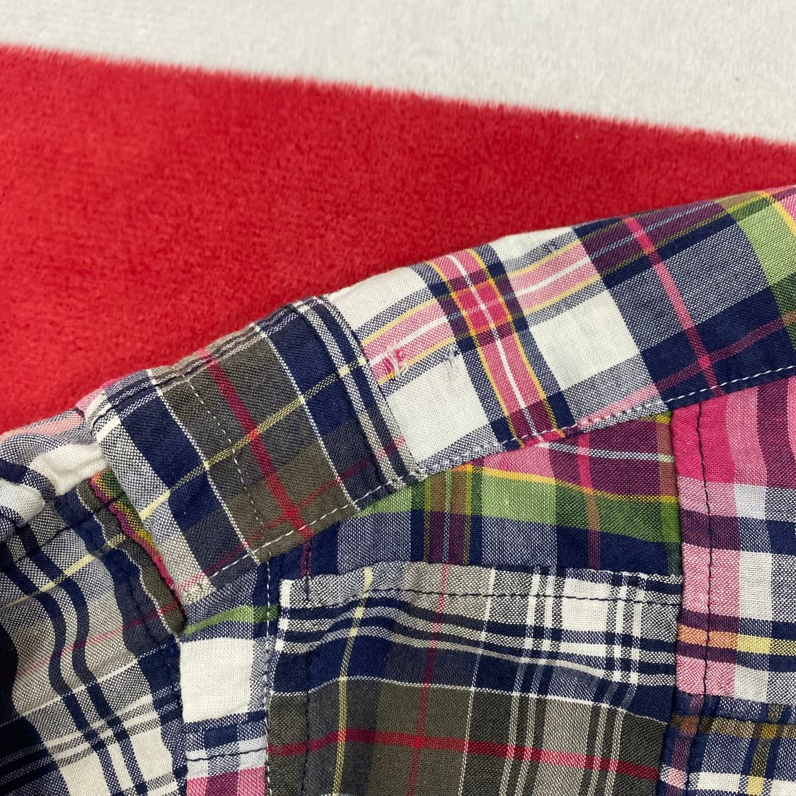 폴로 패치워크 체크셔츠 M 상품이미지4