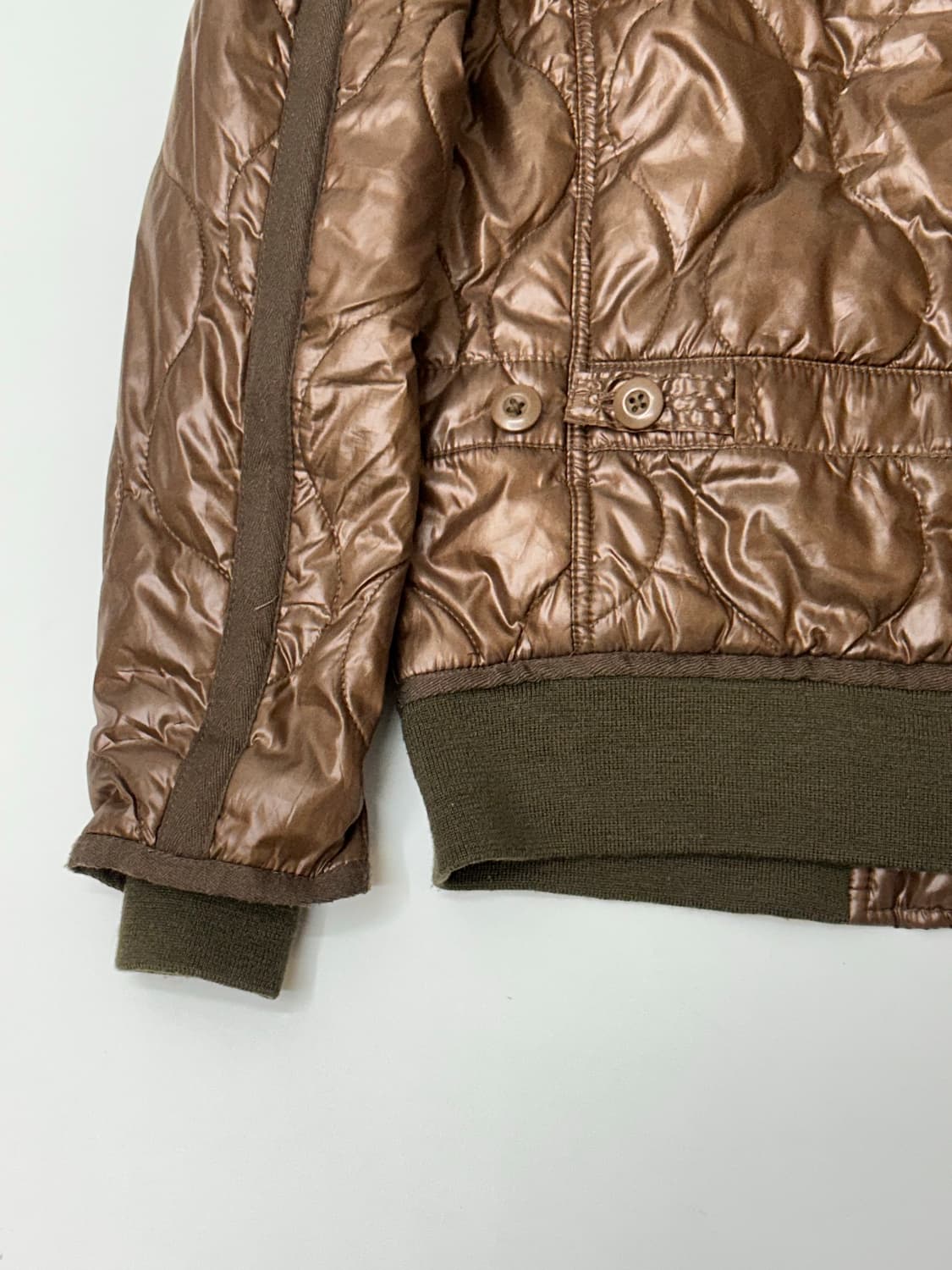 Avirex 아비렉스 브라운 퀄티드 밀리터리 쉐르파 자켓 상품이미지5