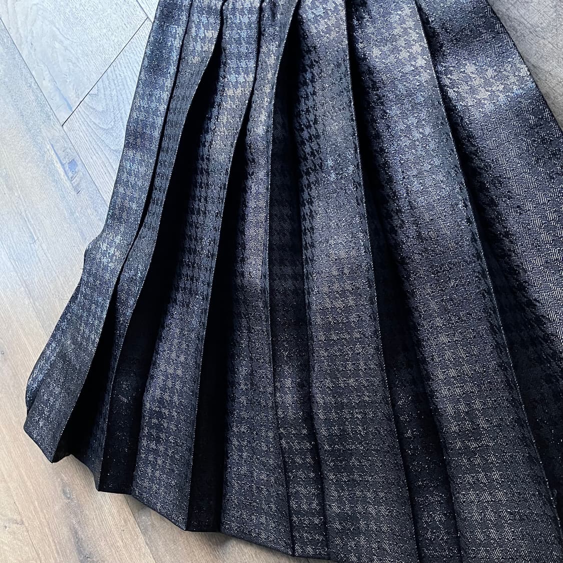 90's Glitter Hound Tooth Pattern Skirt 상품이미지4