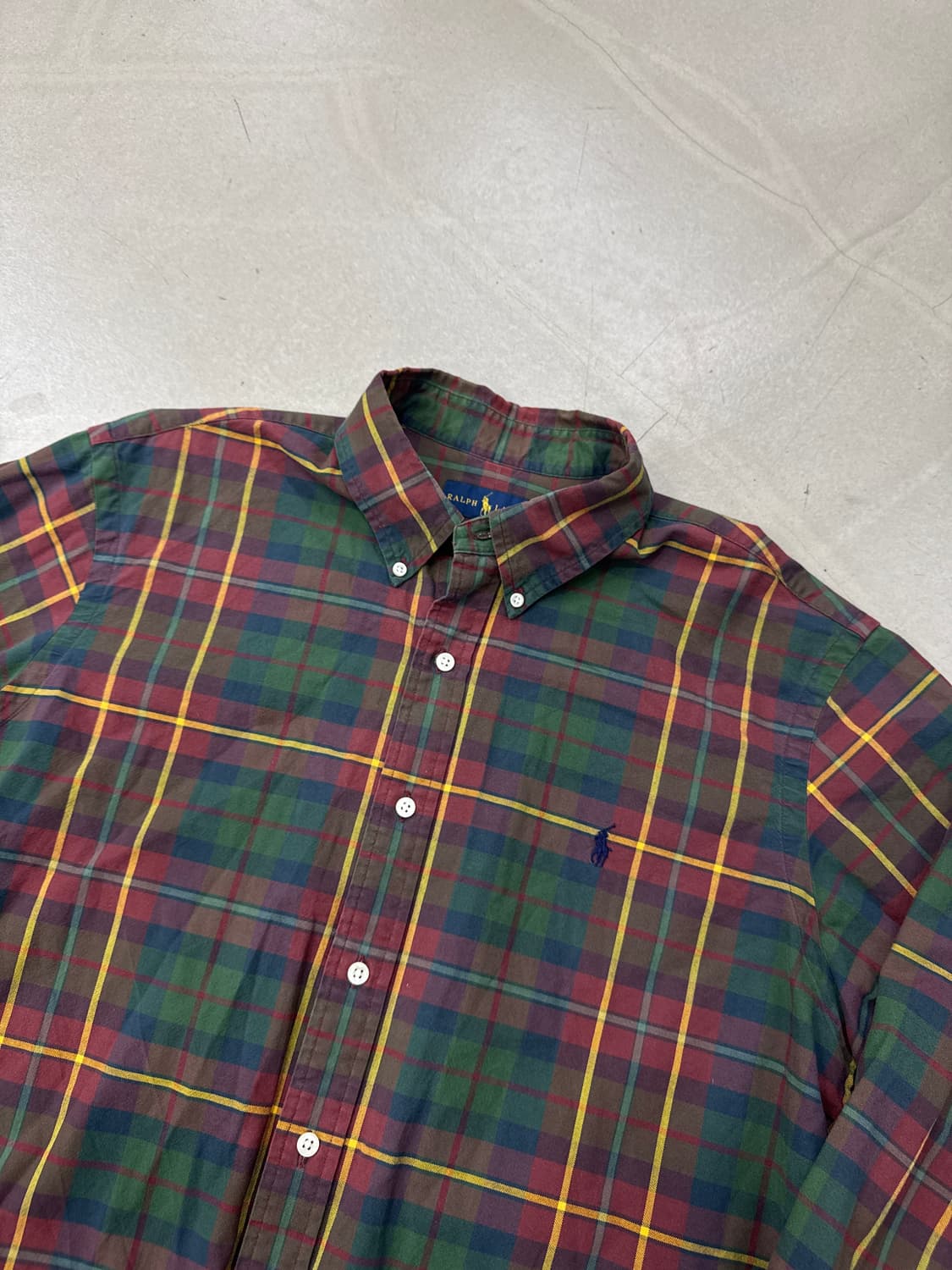 폴로 긴팔 체크 셔츠 XL 상품이미지2