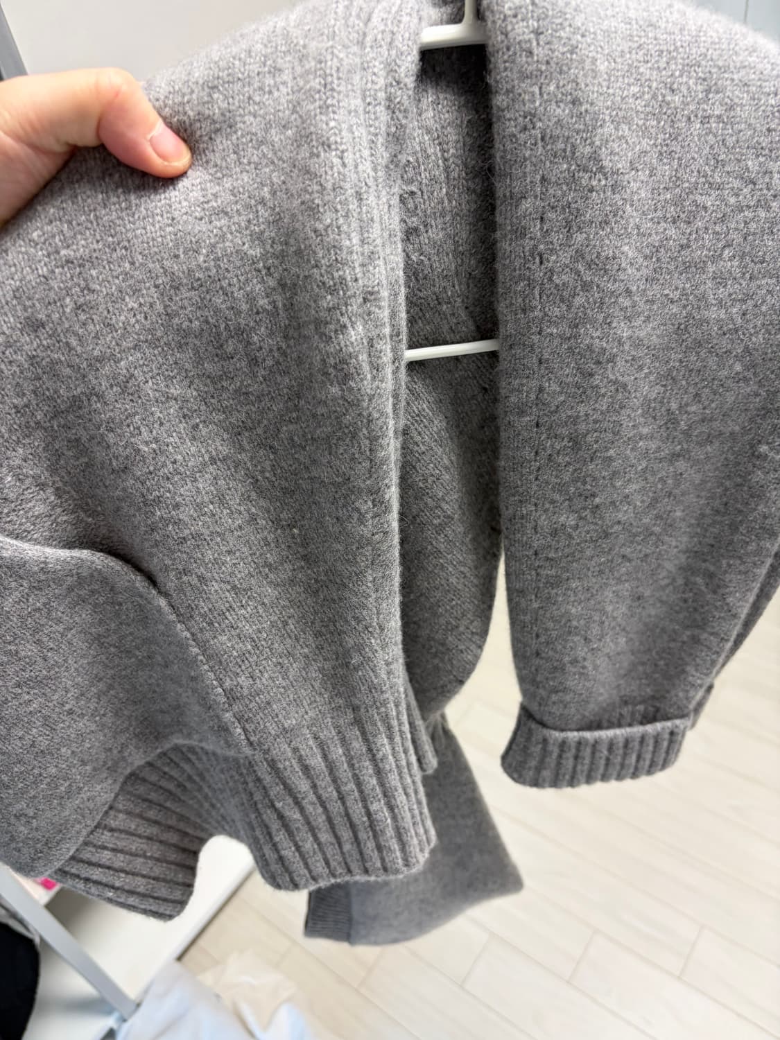 (M) 처칠롬퍼 캐시미어 후드 니트 그레이 상품이미지5