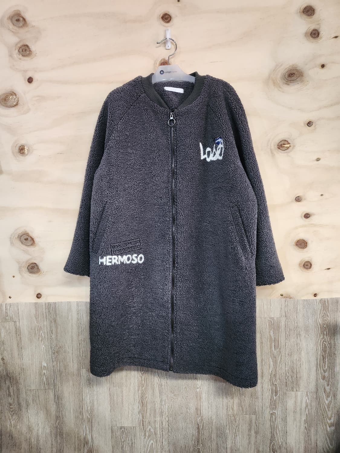 1029) VISIT 양털 뽀글이 롱 집업 코트 상품이미지1