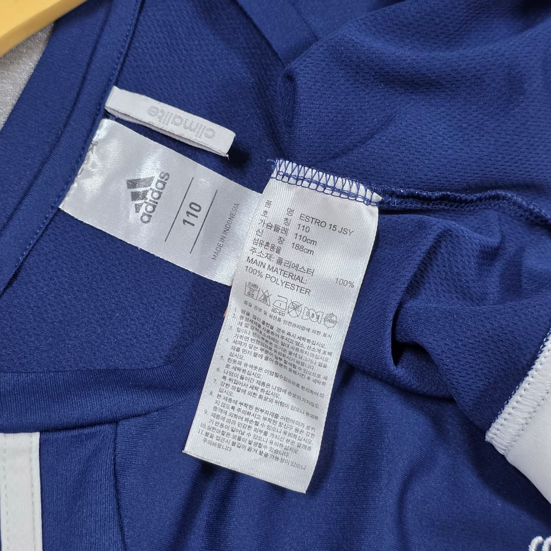 110(100) 아디다스 삼선 져지 네이비 반팔티셔츠 상품이미지6