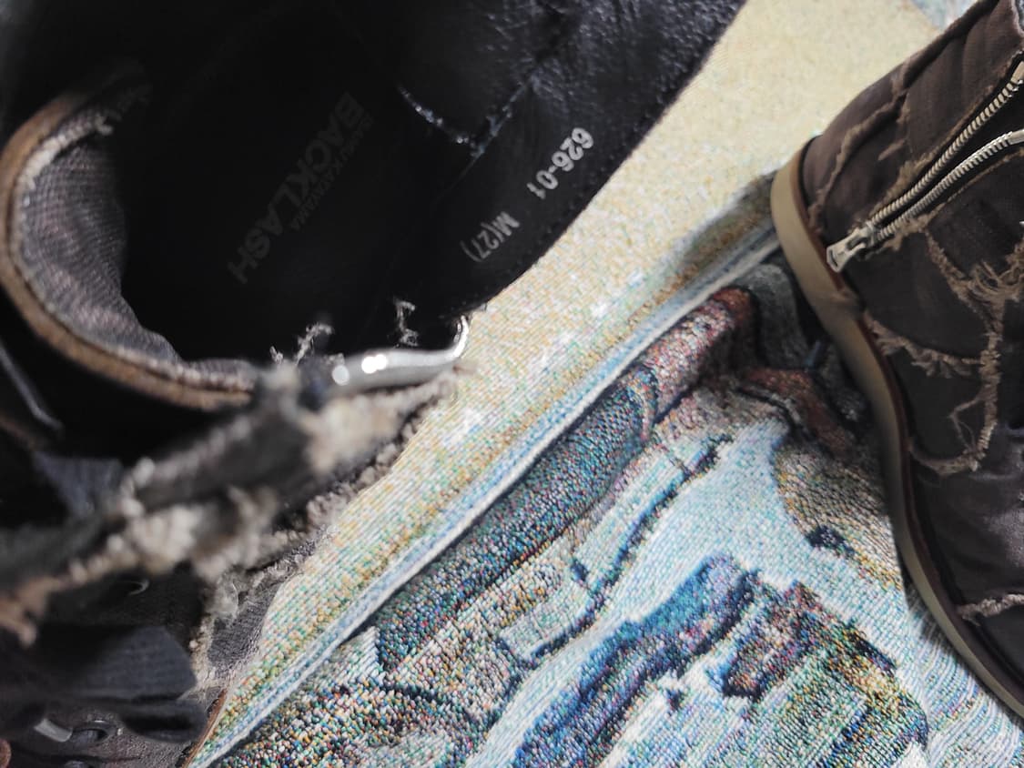 이사무 카타야마 백러쉬 데미지 레더 스니커즈 상품이미지6