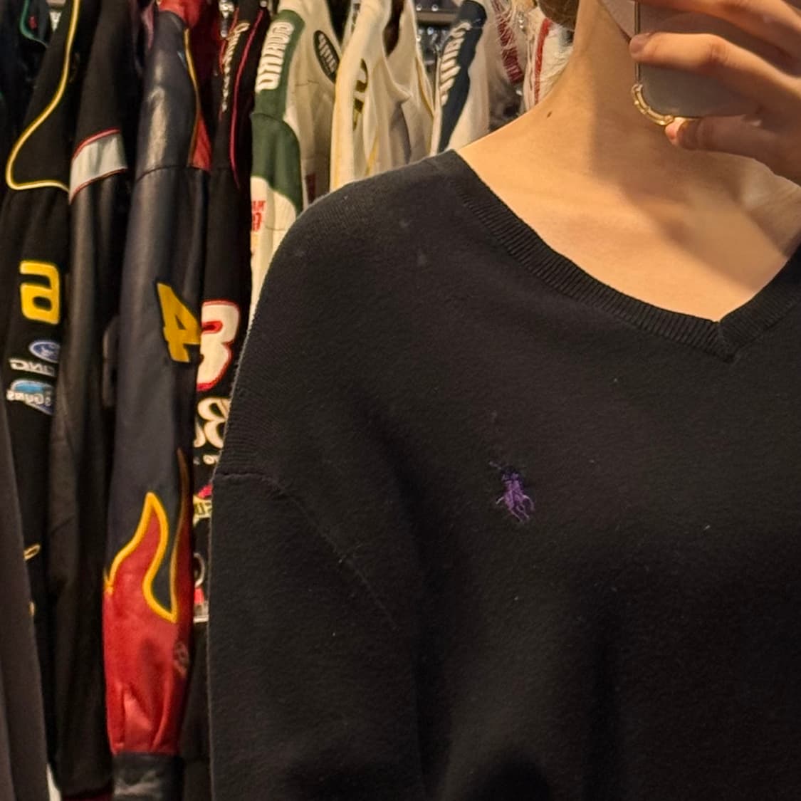 [NO.9] 폴로 브이넥 블랙 니트 상품이미지4