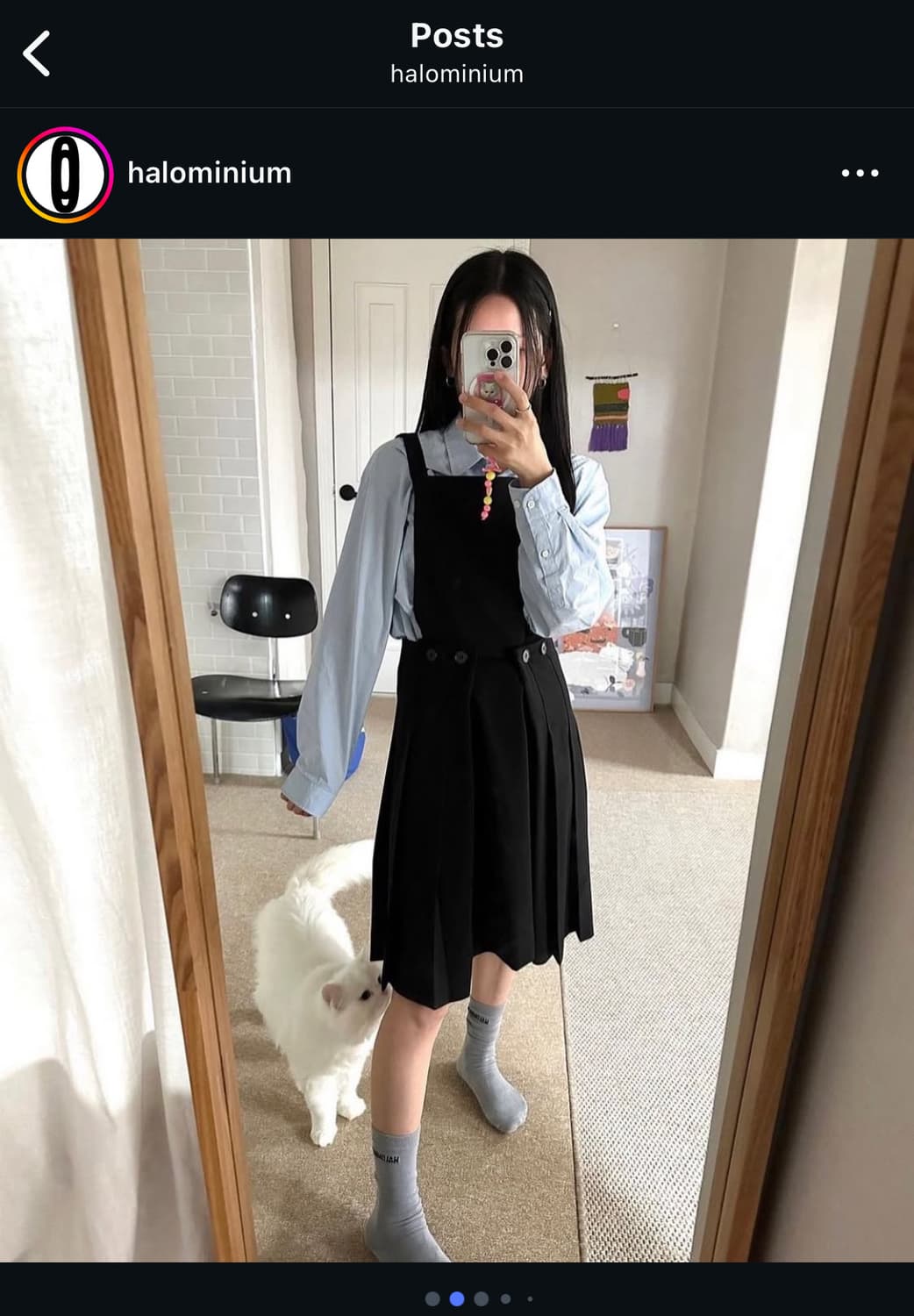 할로미늄 스쿨 드레스 블랙 상품이미지1