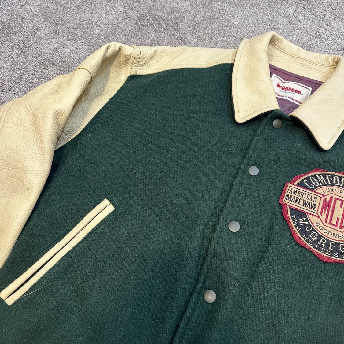 맥그리거 USA 소가죽 패치 울 바시티 자켓L 상품이미지10