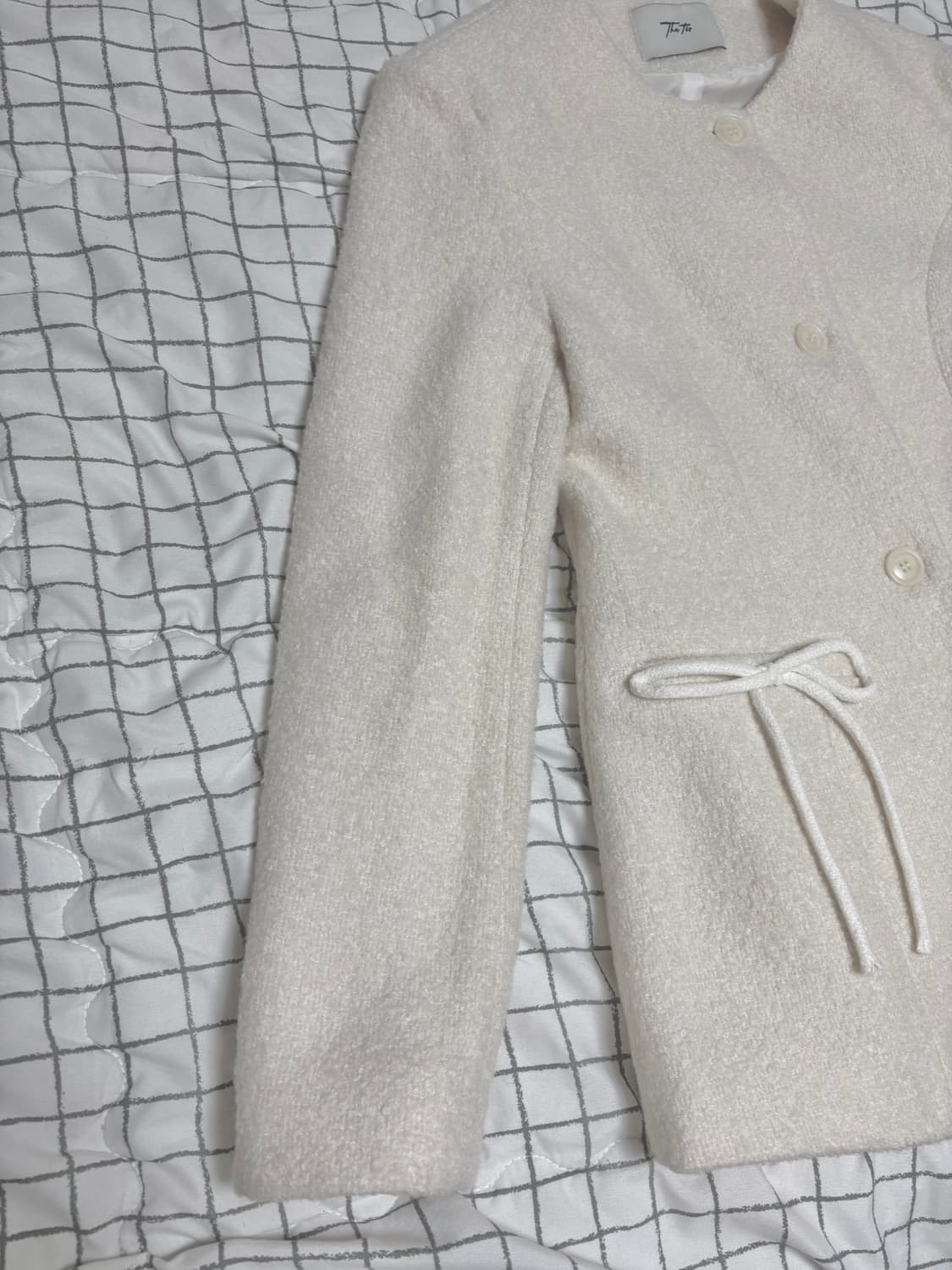 더티스 리본 포켓 트위드 자켓 아이보리 상품이미지3