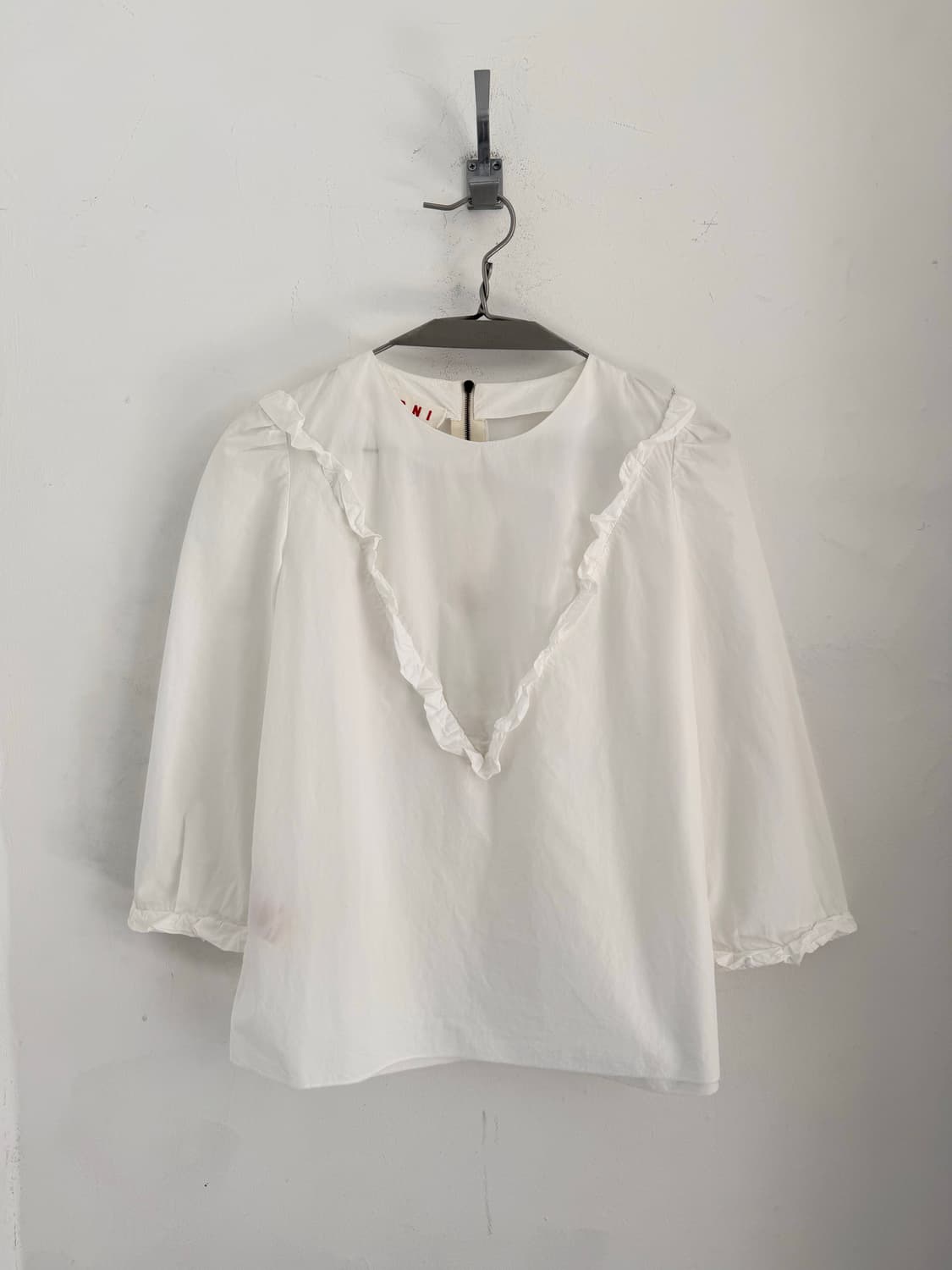 white frill cotton blouse 상품이미지5