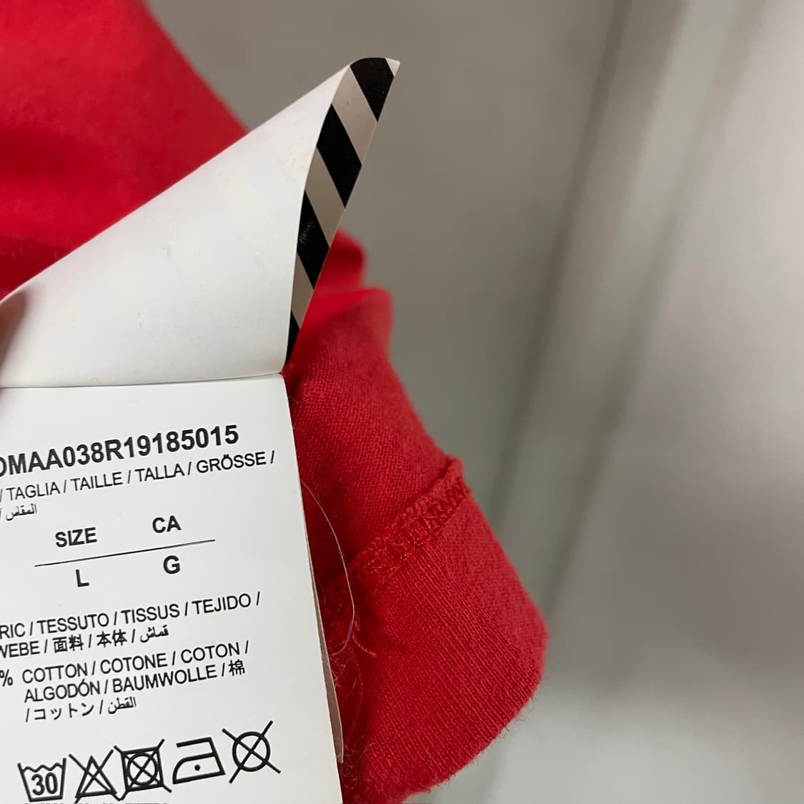 오프화이트 레드 반팔 티셔츠 L 상품이미지6