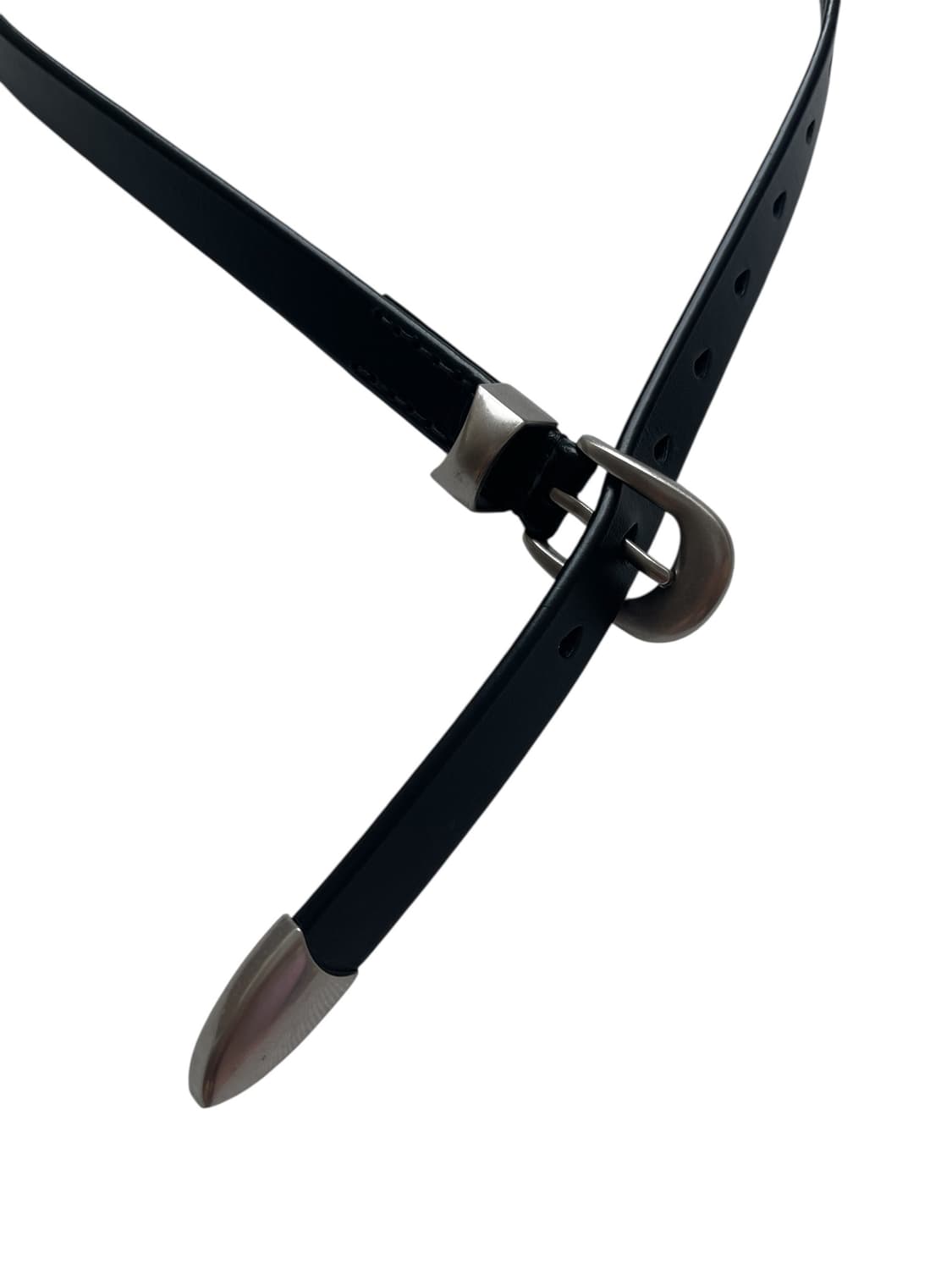 2cm 소가죽 빈티지 실버팁 벨트 (2color) 상품이미지5