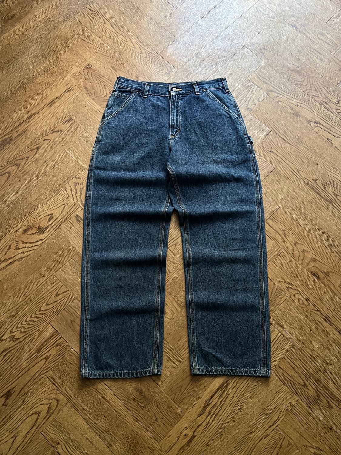 [32]칼하트 USA 미디엄블루 카펜터 워크 데님 팬츠 상품이미지2