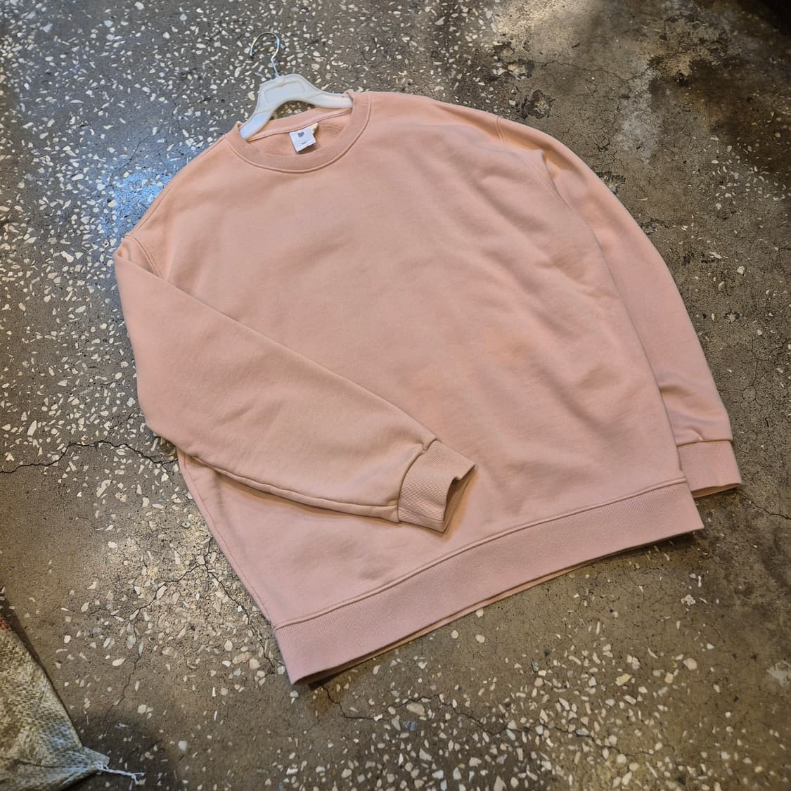 M~L 핑크 무지 맨투맨  상품이미지5