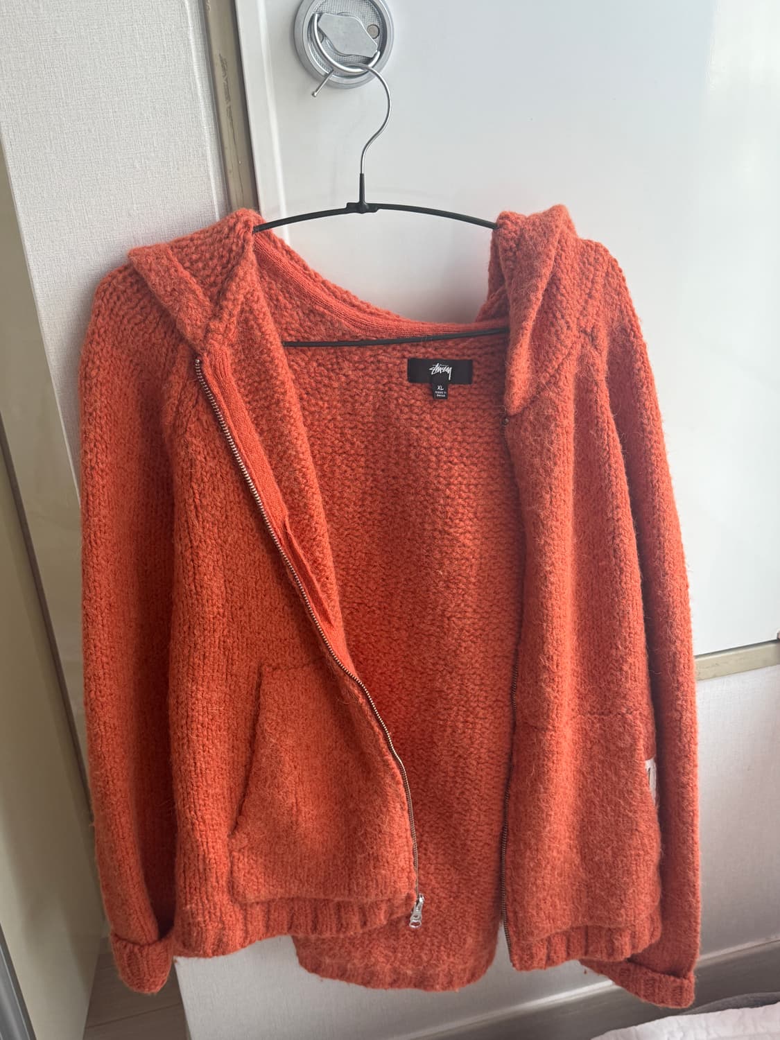 스투시 청키 니트 후드집업 테라코타 xl 상품이미지2